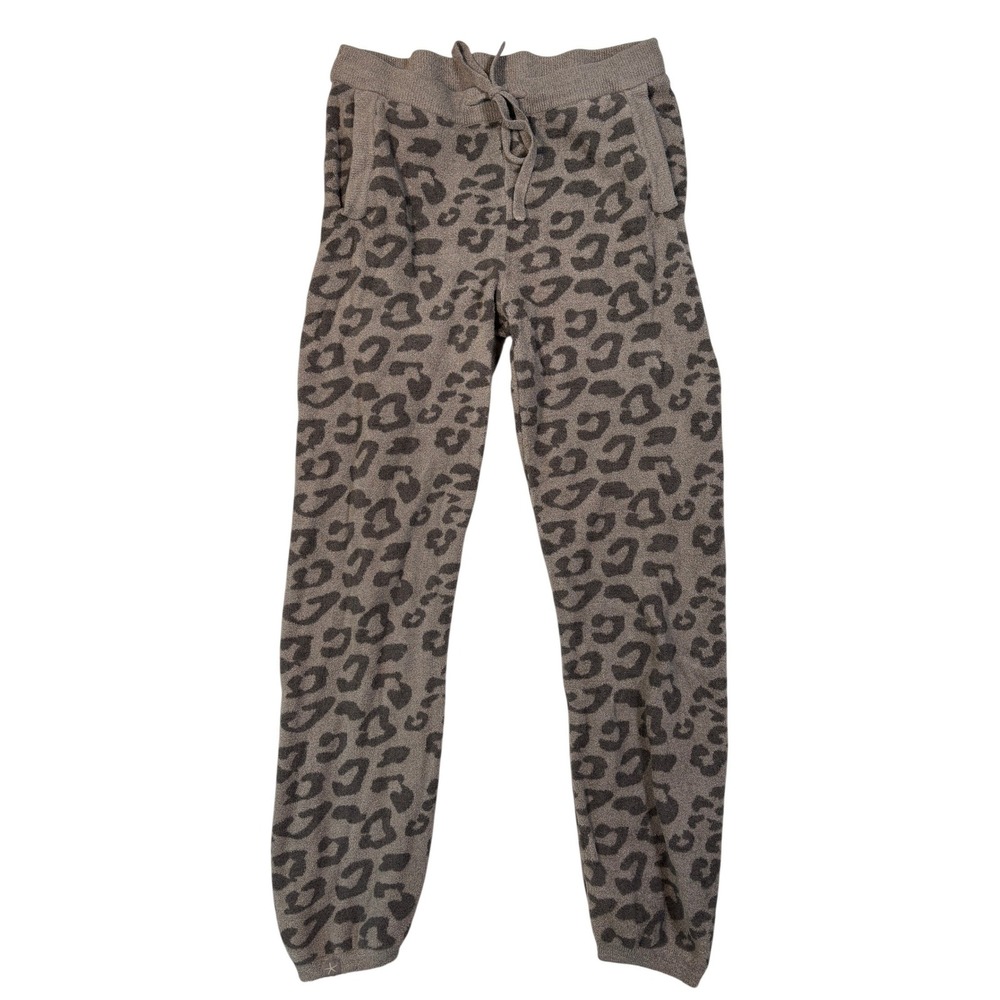 Barefoot Dreams CozyChic Ultra Lite Leopard Joggers BDWCU20735 Gray Small